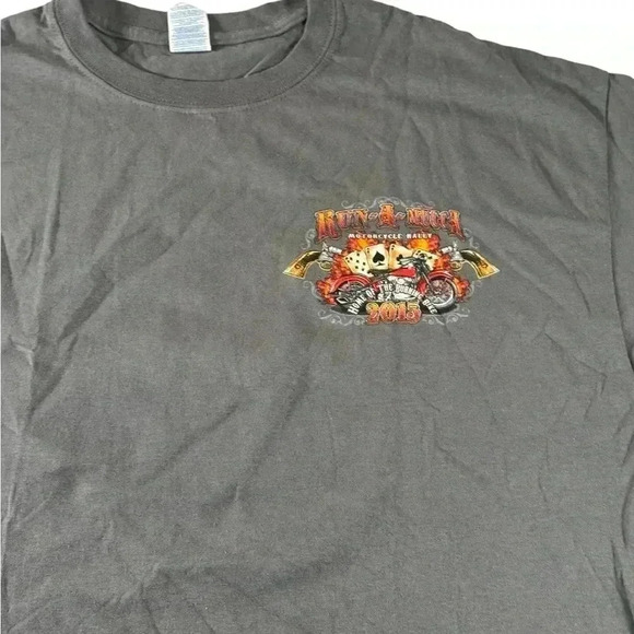 Run a Mucca Motorcycle Rally 2015 Shirt XL Gray Burning Bike Winnemucca NV - Picture 2 of 9